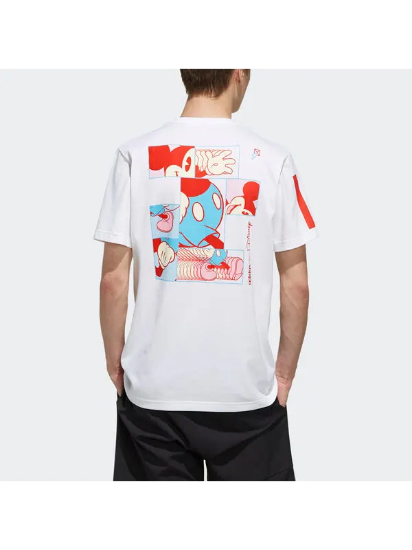 Футболка neo mcky&mnn t1 casual sports mickey pattern short sleeve white Adidas — изображение 4 из 4, белый