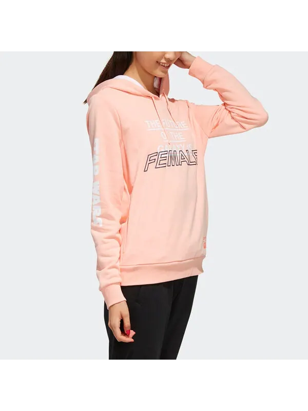 Толстовка с капюшоном neo sw hdy athleisure casual sports Adidas — изображение 3 из 4, розовый