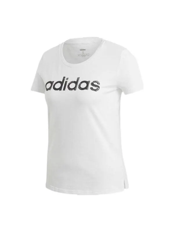 Футболка с графическим логотипом и эффектом кисти Adidas — изображение 1 из 3, белый/черный