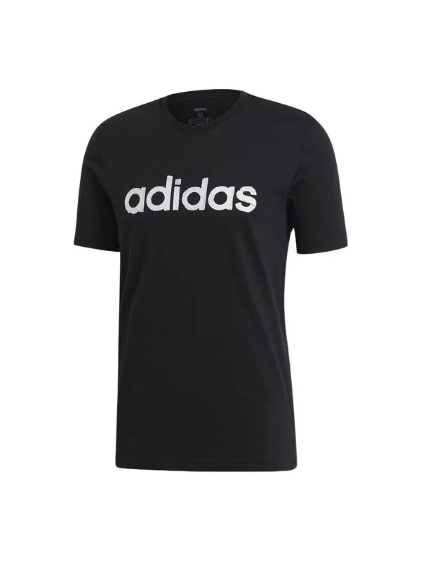 Футболка Men's adidas Alphabet Logo Printing Round Neck Casual Short Sleeve Black T-Shirt — изображение 1 из 4, мульти