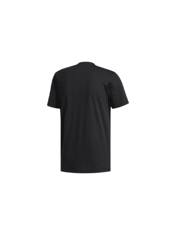 Футболка Adidas Sports Training Round Neck Black Foil Graphic Tee 'Black' — изображение 2 из 4, черный