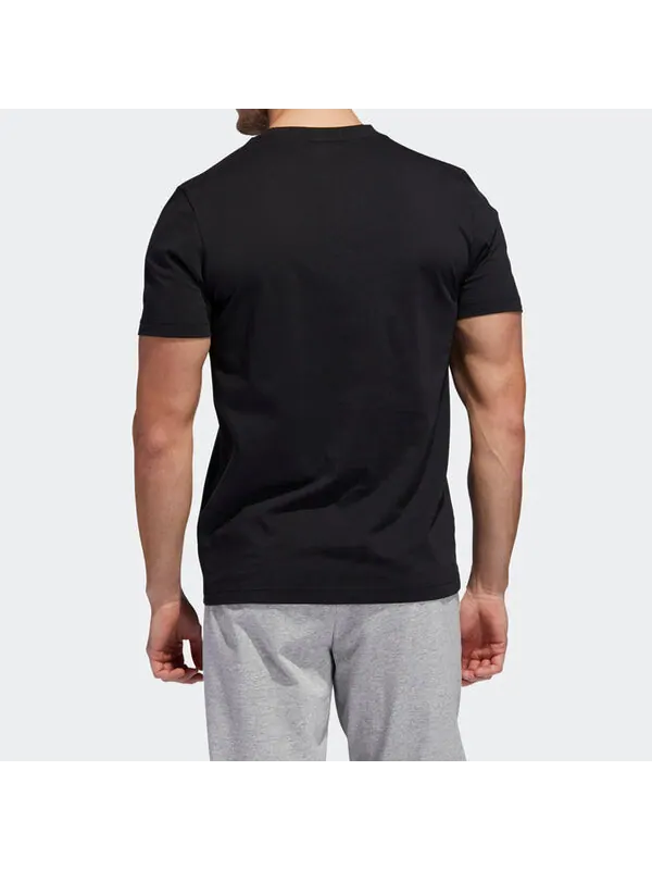 Футболка Adidas Sports Training Round Neck Black Foil Graphic Tee 'Black' — изображение 4 из 4, черный