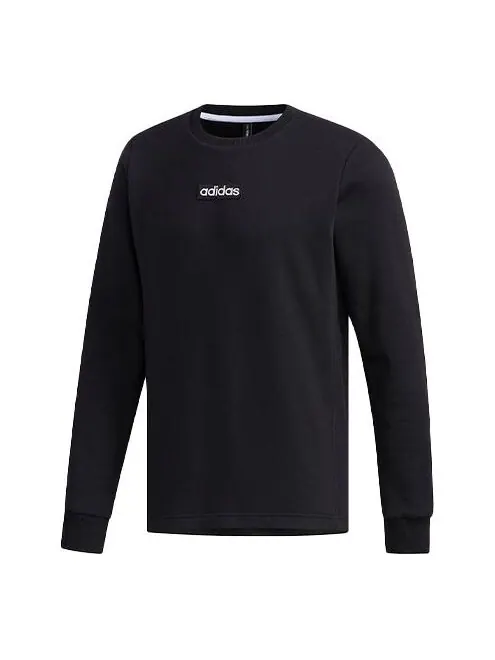 Толстовка adidas neo M C SW Round Neck Fleece Lined Long Sleeves Black — изображение 1 из 4, черный