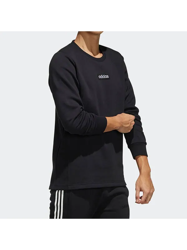 Толстовка adidas neo M C SW Round Neck Fleece Lined Long Sleeves Black — изображение 3 из 4, черный