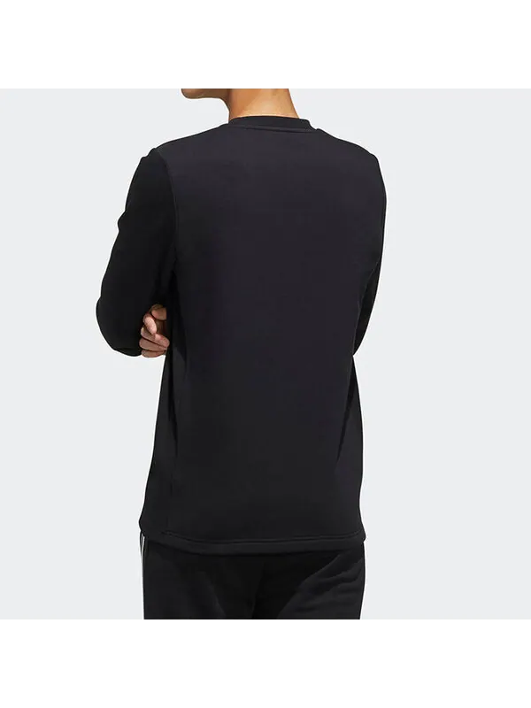 Толстовка adidas neo M C SW Round Neck Fleece Lined Long Sleeves Black — изображение 4 из 4, черный
