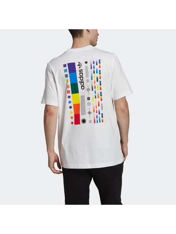 Футболка originals spectrum tee round neck casual sports alphabet short sleeve white Adidas — изображение 4 из 4, белый