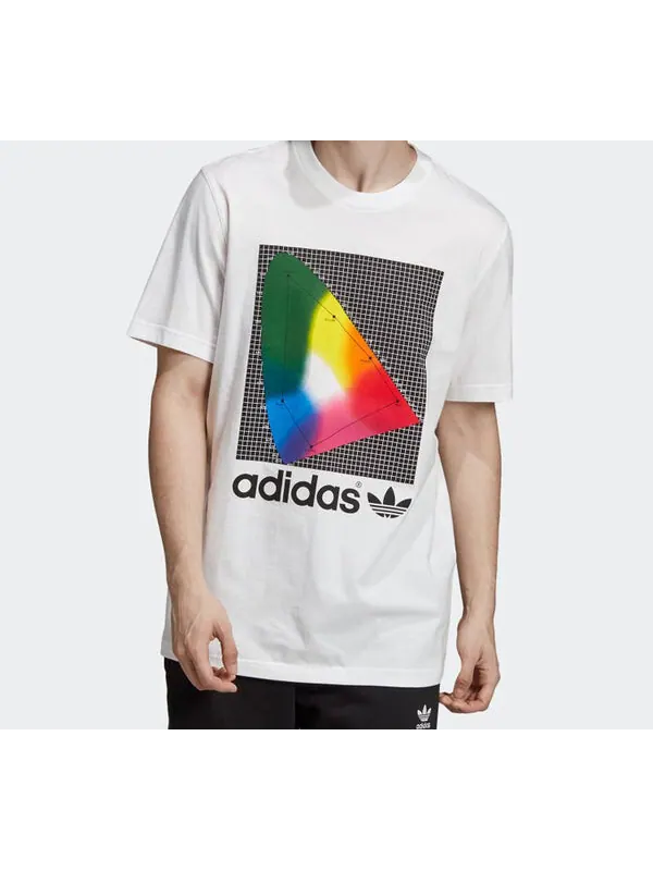 Футболка originals spectrum tee round neck pullover short sleeve white Adidas — изображение 3 из 4, белый