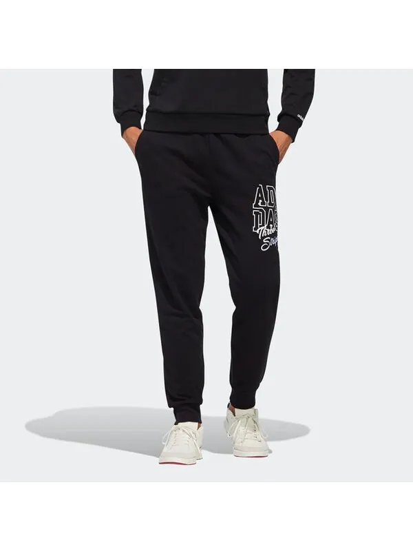 Спортивные штаны adidas neo Lacing Printing Sports Pants Black — изображение 2 из 4, черный