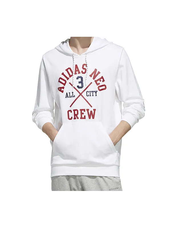 Толстовка adidas neo M Fav Sv Hdy Printing Pullover White — изображение 3 из 3, белый