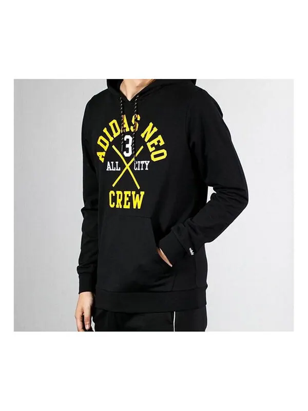Толстовка adidas neo M Fav Sv Hdy Printing Pullover Black — изображение 1 из 2, черный