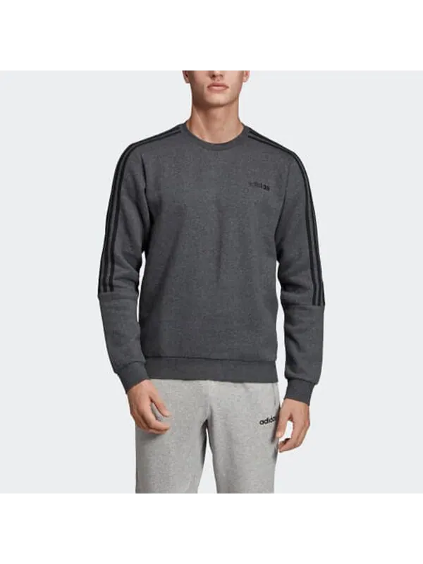Толстовка adidas M CREW 3S Side Stripe Round Neck Gray — изображение 3 из 4, серый