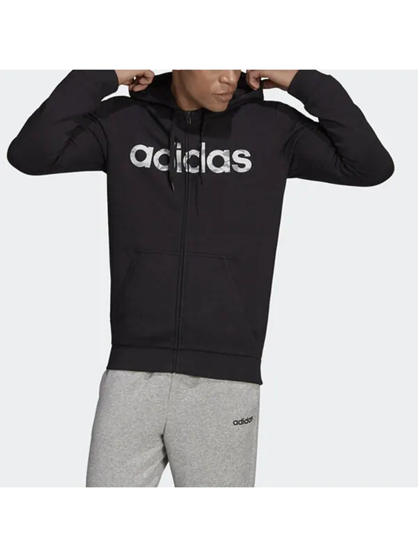 Куртка adidas Athleisure Casual Sports hooded Zipper Jacket Black — изображение 2 из 3, мульти