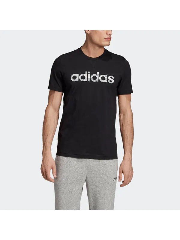 Футболка adidas E Camo Lin Tee Training Sports Round Neck Short Sleeve Black — изображение 3 из 4, черный