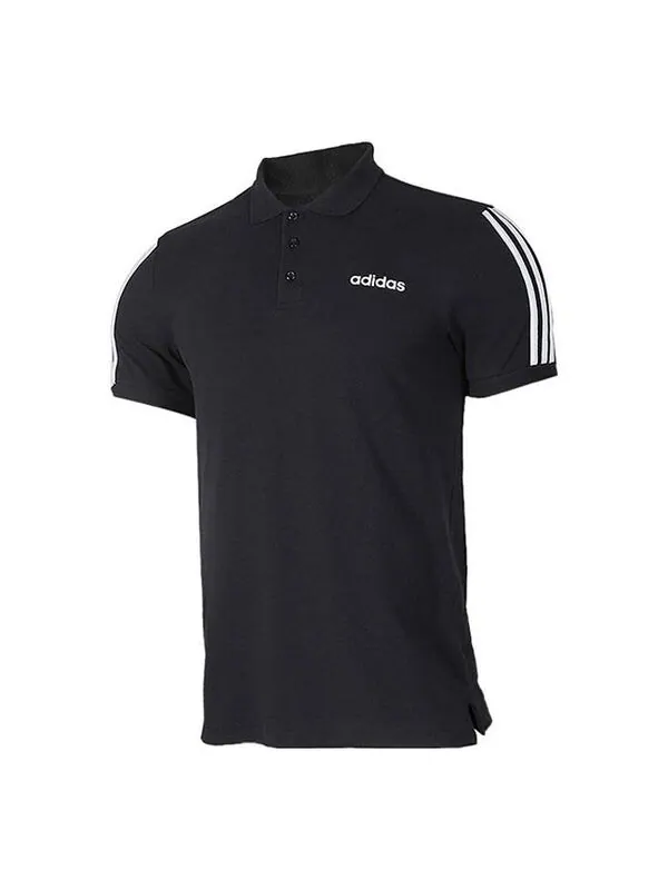 Футболка casual sports breathable short sleeve polo shirt black Adidas — изображение 1 из 4, черный