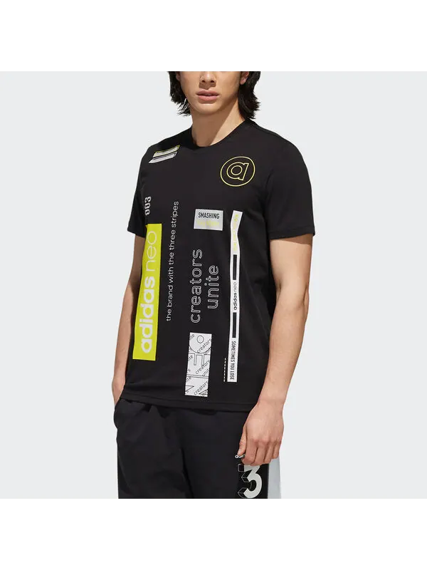 Футболка neo cs bth tee ss logo tee мужские Adidas — изображение 3 из 4, черный