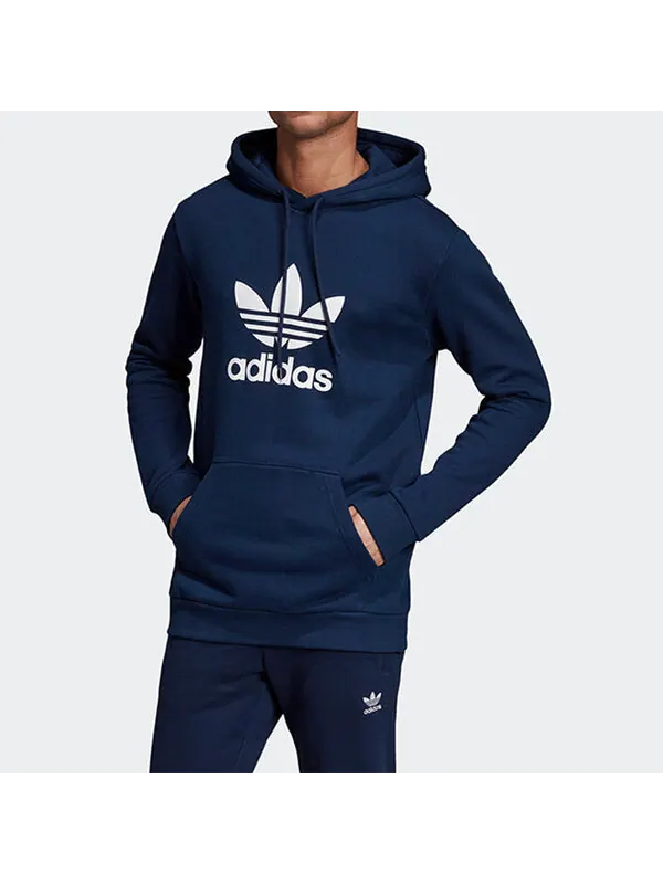 Толстовка adidas originals Trefoil Sports Pullover Lake Blue — изображение 3 из 4, синий