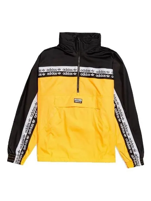 Куртка adidas originals MENS RYV Vocal Neon TT 1/4 Zip Hidden Hoodie Jacket Black/Yellow — изображение 1 из 4