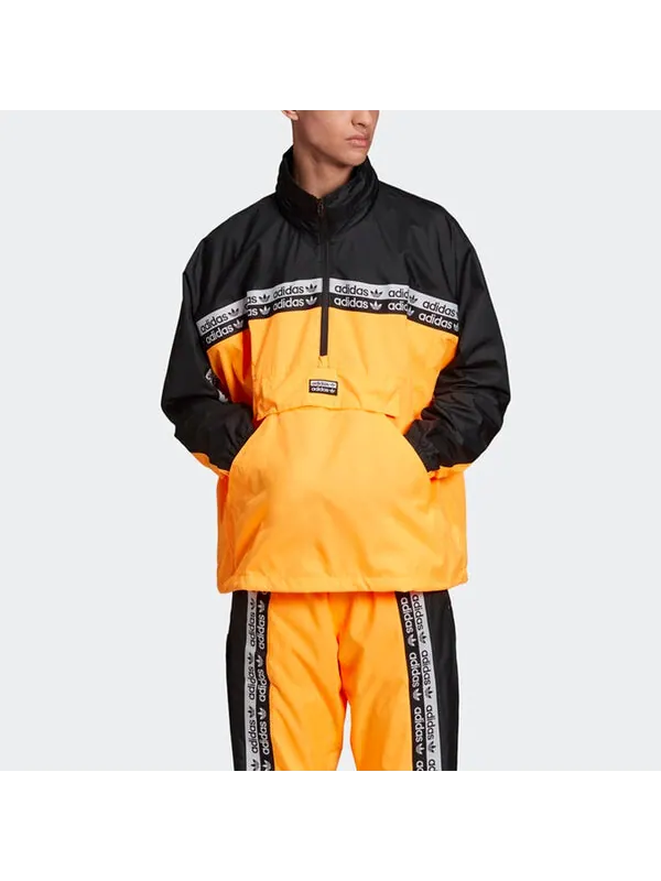 Куртка adidas originals MENS RYV Vocal Neon TT 1/4 Zip Hidden Hoodie Jacket Black/Yellow — изображение 2 из 4