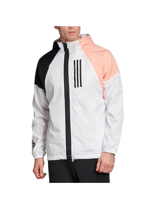 Куртка adidas W.N.D. Jacket 'White/Black/Glow Pink' — изображение 3 из 4, белый