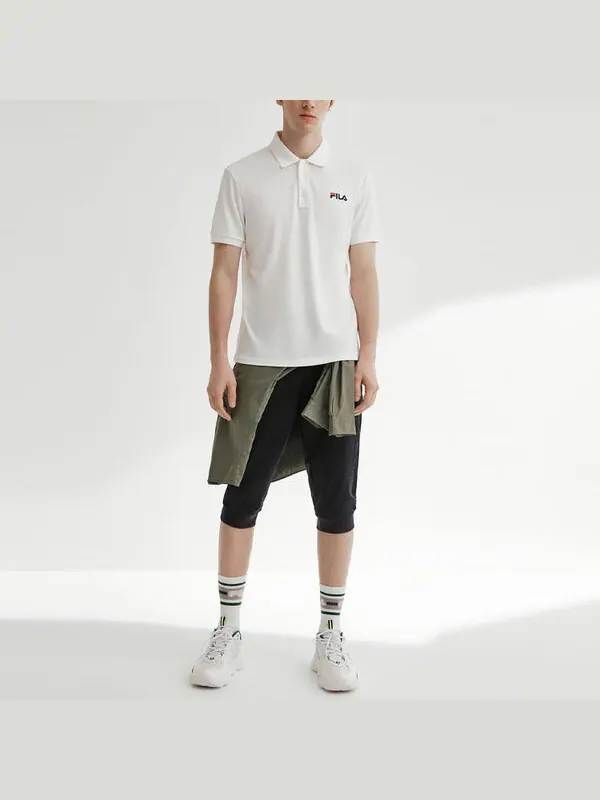Футболка logo bee embroidered short sleeve polo white Fila — изображение 3 из 4, белый