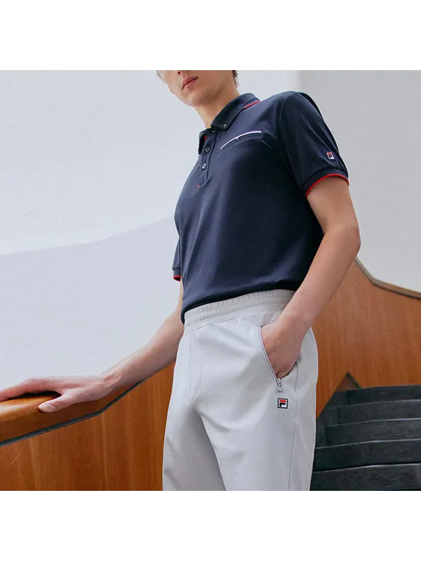 Футболка red colorblock logo short sleeve polo blue Fila — изображение 4 из 4, синий