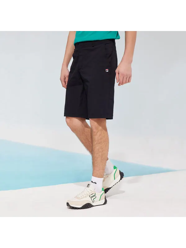 Шорты loose breathable casual woven shorts black Fila — изображение 4 из 4, черный