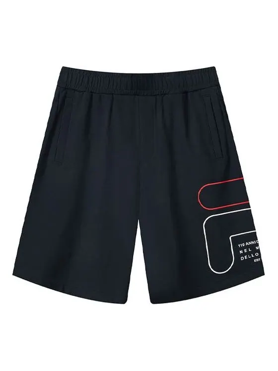 Шорты alphabet logo knit casual sports shorts blue Fila — изображение 1 из 4, синий