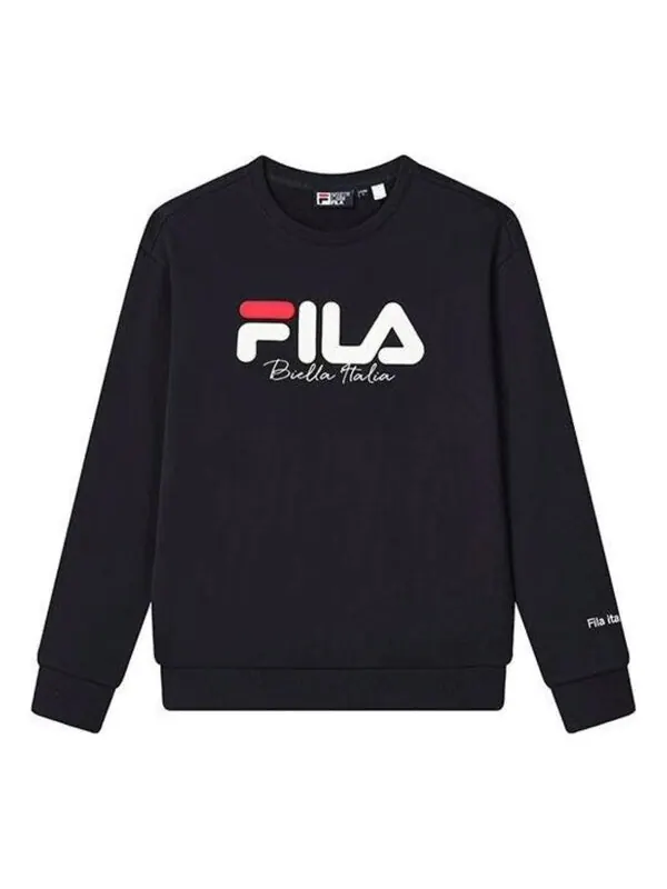 Свитер classic logo crew sweater 'black white' Fila — изображение 1 из 3, черный/белый