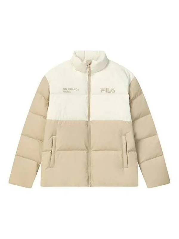 Куртка down jacket 'beige white' Fila — изображение 1 из 3, бежевый/белый