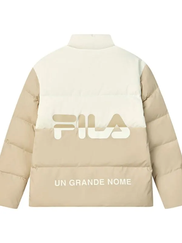 Куртка down jacket 'beige white' Fila — изображение 2 из 3, бежевый/белый