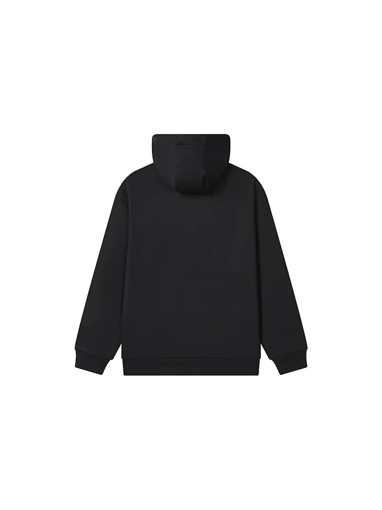 Худи FILA Logo Hoodie 'Black White' — изображение 2 из 2, черный
