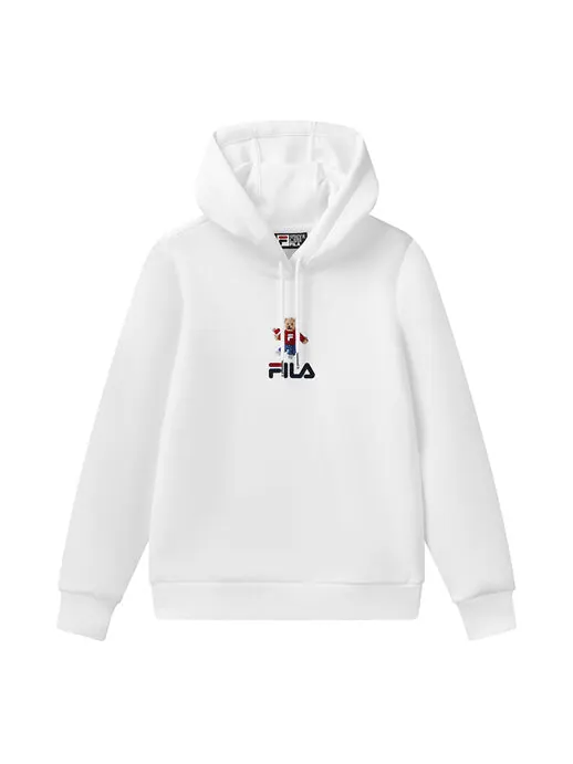 Свитер sports pullover long sleeves hoodie white Fila — изображение 1 из 4, белый
