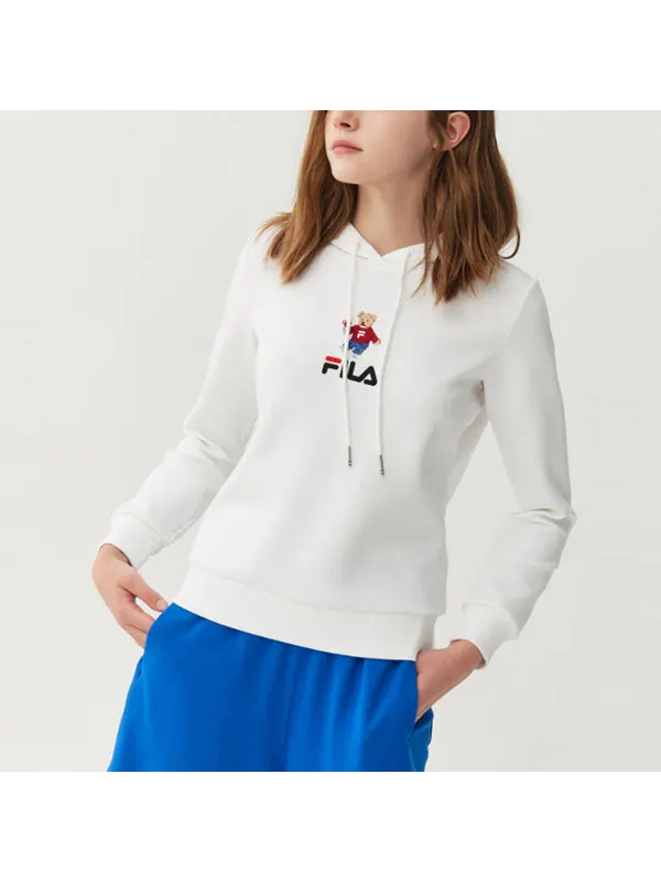 Свитер sports pullover long sleeves hoodie white Fila — изображение 3 из 4, белый