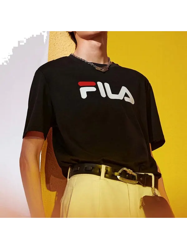 Футболка bellano t-shirt 'black white' Fila — изображение 3 из 3, черный/белый