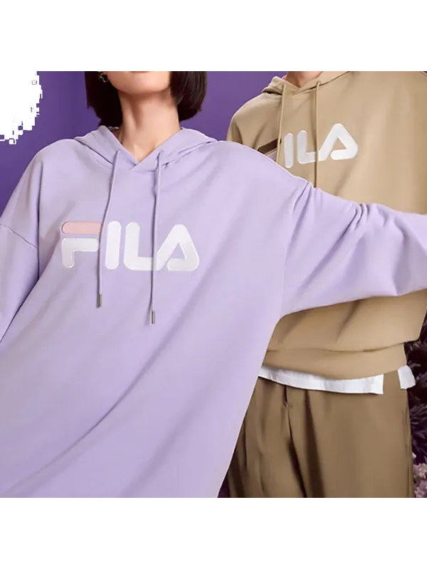 Толстовка classic logo hoodie 'purple white' Fila — изображение 3 из 3, фиолетовый/белый