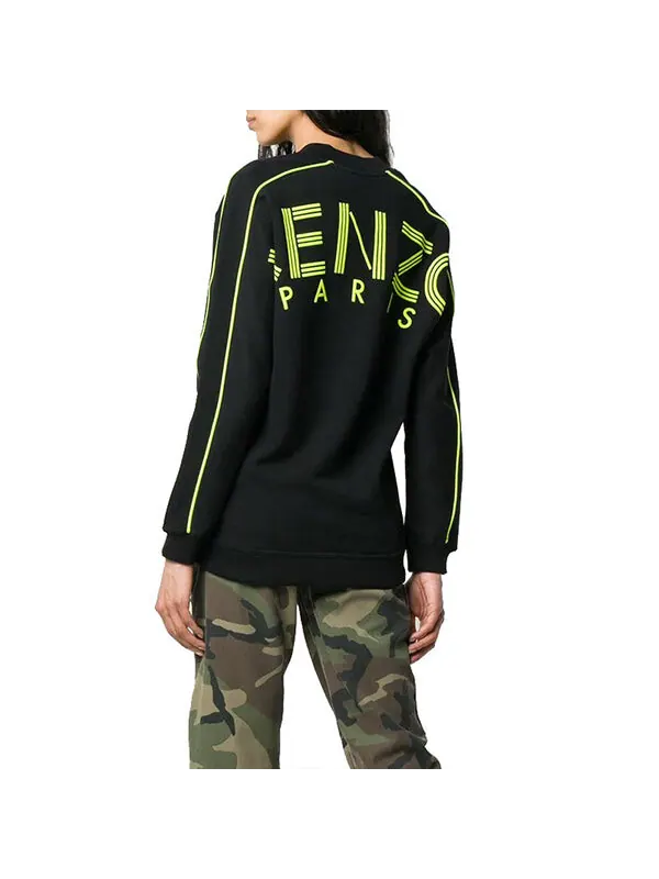 Свитер logo v neck sports hoodie black Kenzo — изображение 4 из 4, черный