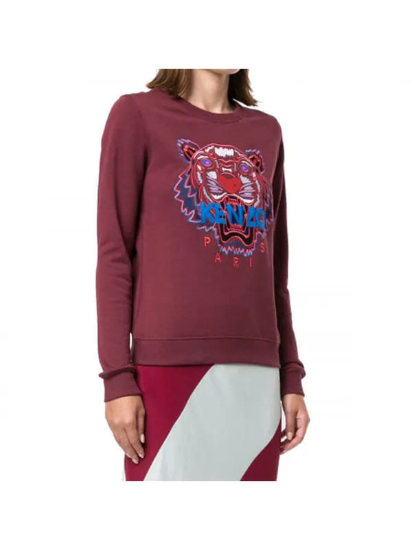 Свитер tiger head pattern long sleeves pullover hoodie red Kenzo — изображение 4 из 4, красный