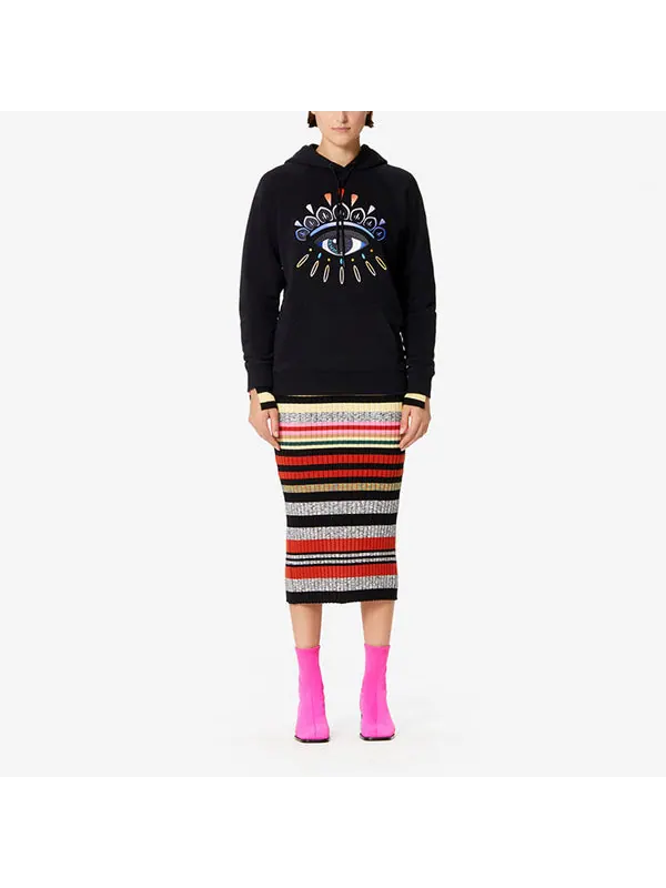 Свитер eye pattern hoodie black Kenzo — изображение 3 из 4, черный
