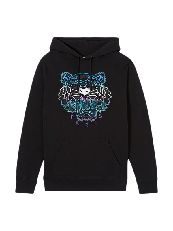 Свитер tiger head hooded pullover long sleeves hoodie black Kenzo — изображение 1 из 4, черный