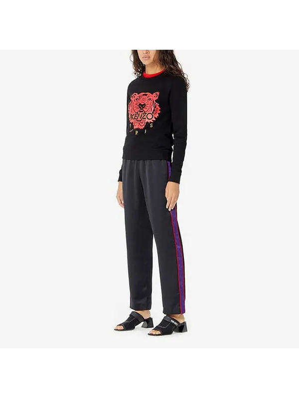 Свитер tiger head cozy round neck long sleeves hoodie black Kenzo — изображение 4 из 4, черный