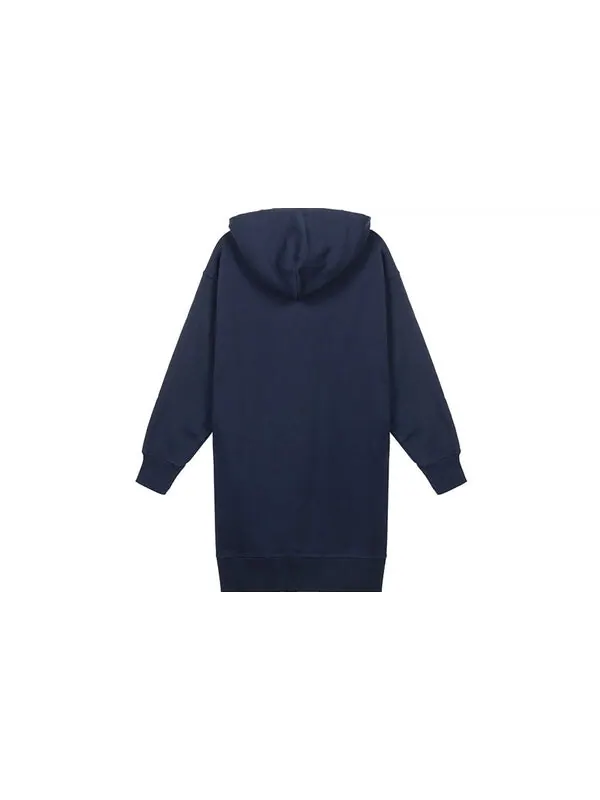 Свитер fw20 logo embroidered fleece lined hooded long sleeves hoodie navy blue Kenzo — изображение 2 из 4, синий