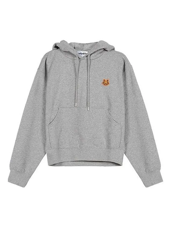 Свитер fw20 small tiger head loose hooded long sleeves hoodie pearl gray Kenzo — изображение 1 из 4, серый