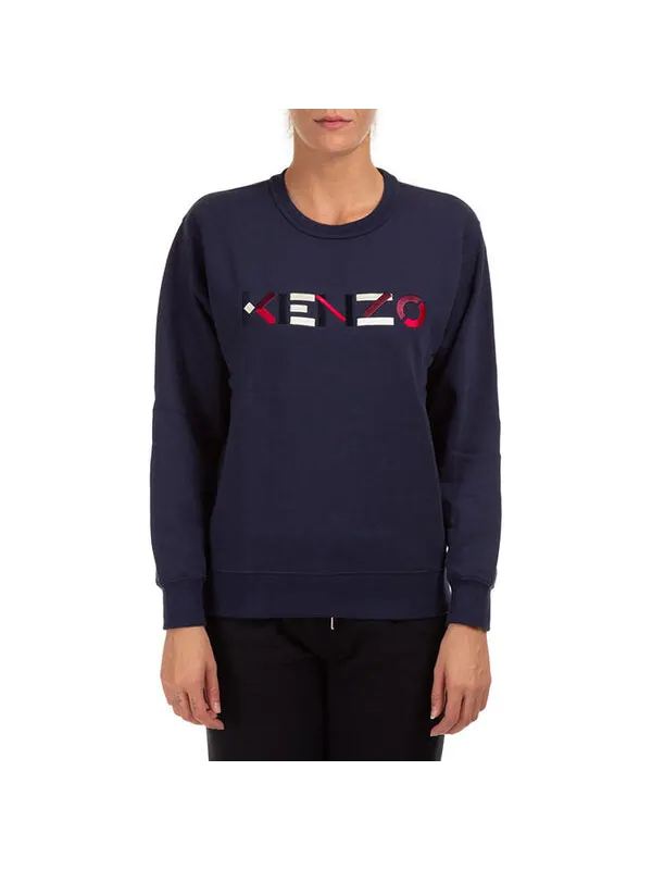 Свитер fw20 logo pattern round neck long sleeves sports navy blue hoodie Kenzo — изображение 3 из 4, бежевый