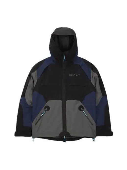 Куртка Nike ISPA Jacket 'Black Midnight Navy Iron Grey' — изображение 1 из 4, черный/темно-синий