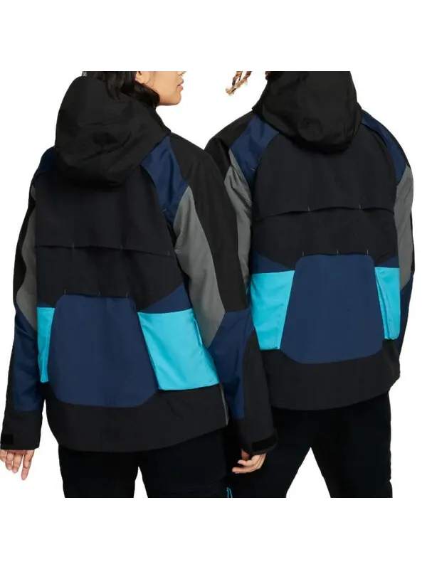 Куртка Nike ISPA Jacket 'Black Midnight Navy Iron Grey' — изображение 3 из 4, черный/темно-синий