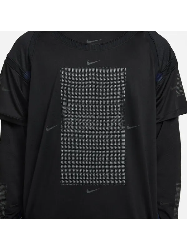 Футболка Nike ISPA Long Sleeve T-Shirt 'Black' — изображение 2 из 4, черный/мульти