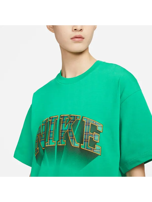Футболка Nike Check Logo T-Shirt 'Green' — изображение 2 из 4, зеленый/мульти