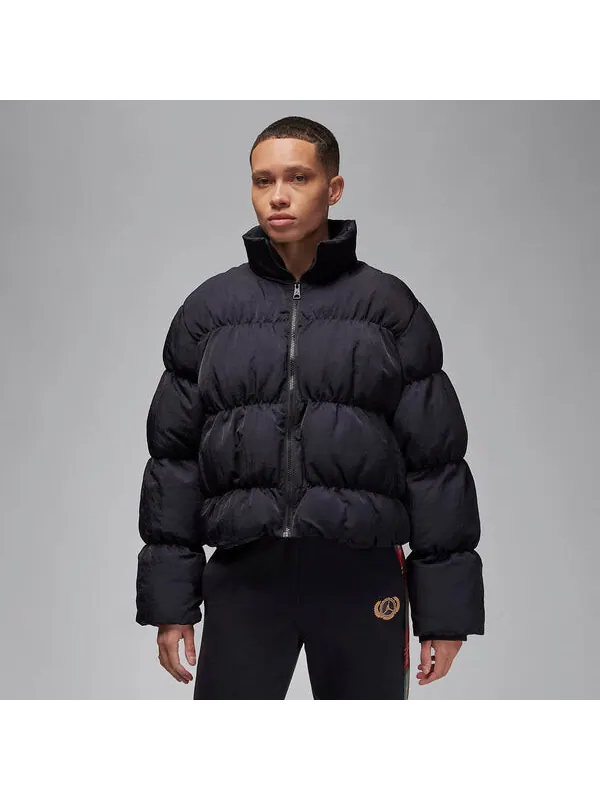 Куртка (WMNS) Air Jordan Puffer Jacket 'Black' — изображение 2 из 4, черный/черный