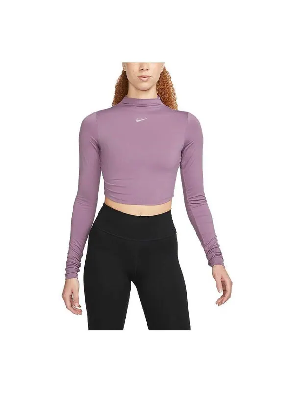 Топ dri fit one luxe укороченный топ с длинными рукавами Nike — изображение 1 из 3, фиолетовый