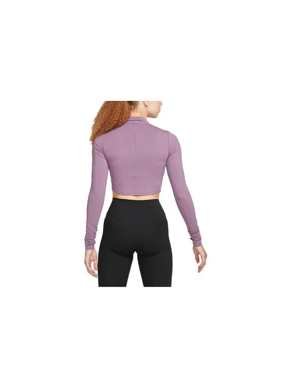 Топ dri fit one luxe укороченный топ с длинными рукавами Nike — изображение 3 из 3, фиолетовый
